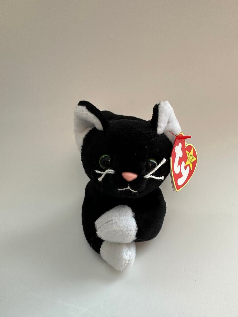 TY Beanie Baby "Zip" Black Cat Plush - Vintage (7 inch)